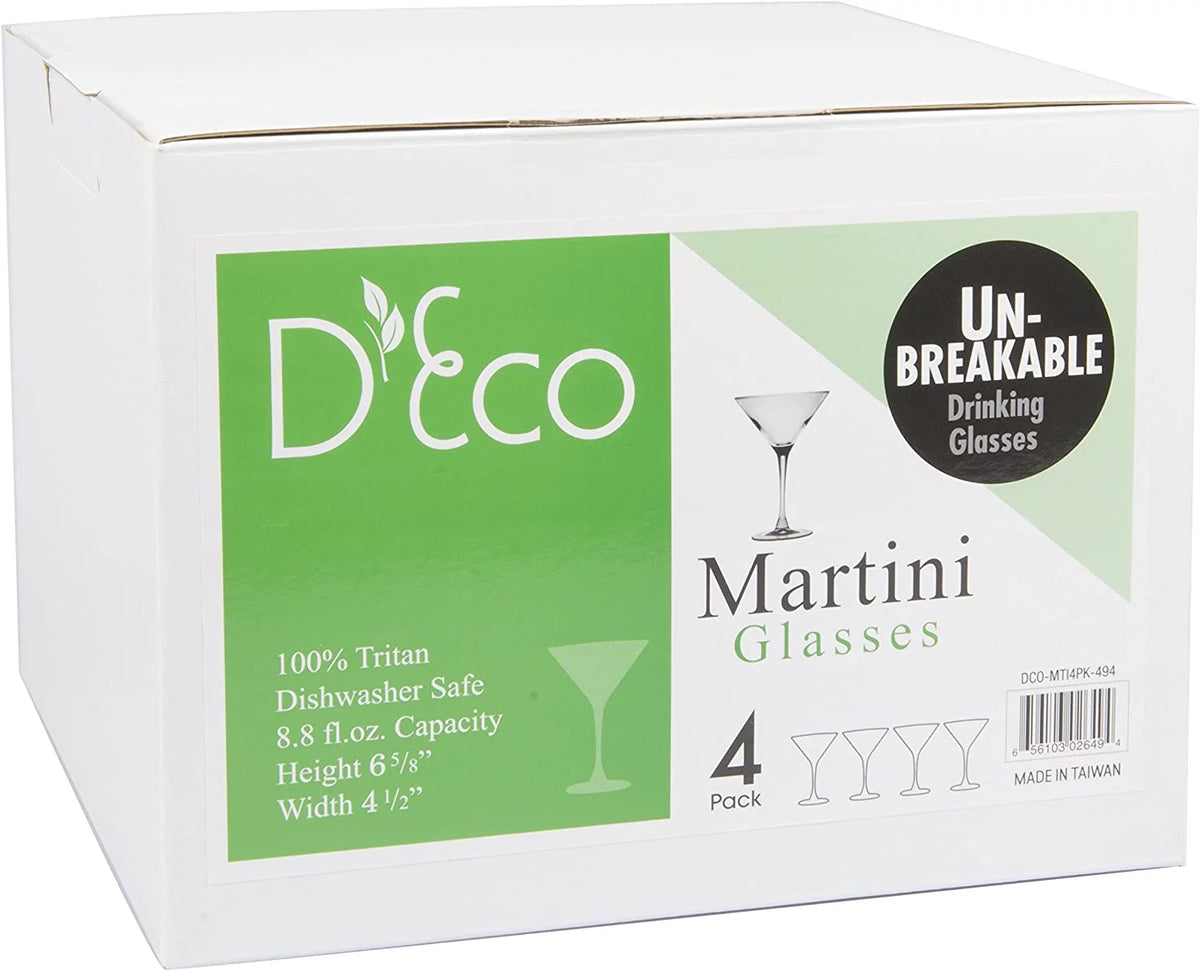 9oz Tritan Shatterproof Stemmed Martini Glasses 4 Pk U2940