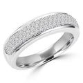 0.5 CTW Round Diamond Pave Semi-Eternity Wedding Band Ring in 14K White Gold L468