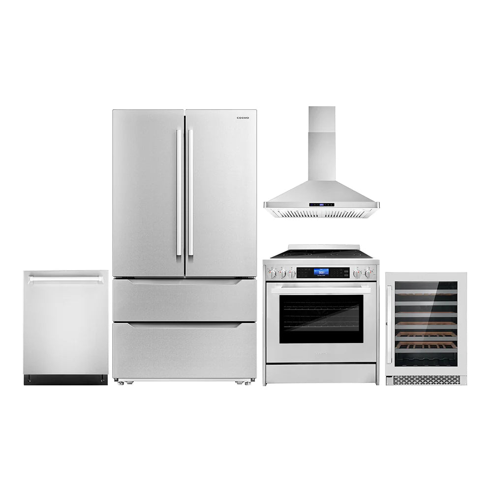30 Electric Range, Wall Mount Range Hood, Dishwasher, Refrigerator with Ice Maker and Wine Cooler T597