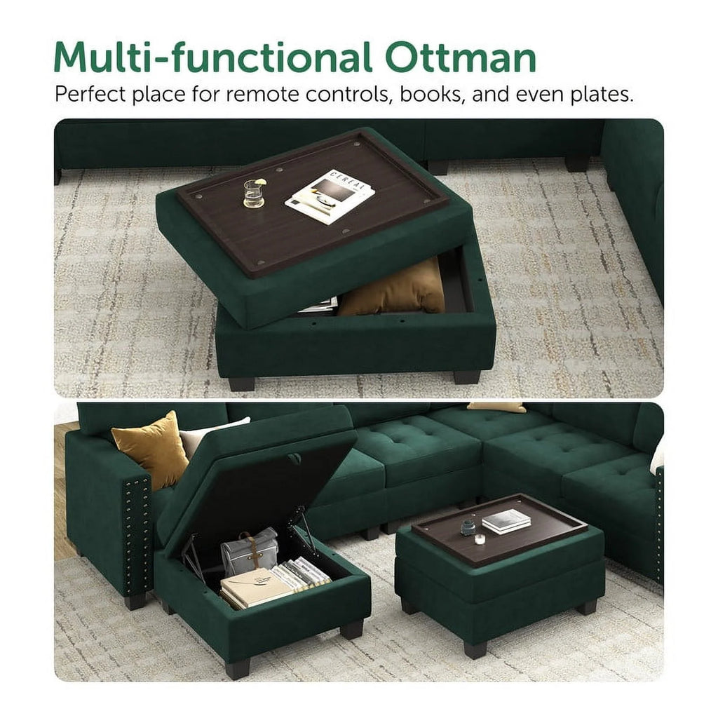 Oversized Convertible Sleeper Sectional Sofa with Storage G376