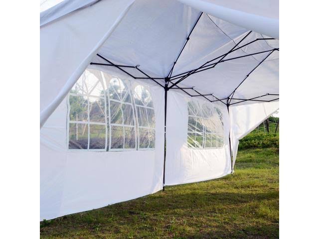 10x20 ft Pop Up Canopy Tent Gazebo with Sides - White N995617