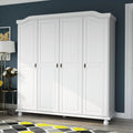 100% Solid Wood 4-Door Wardrobe Armoire O194