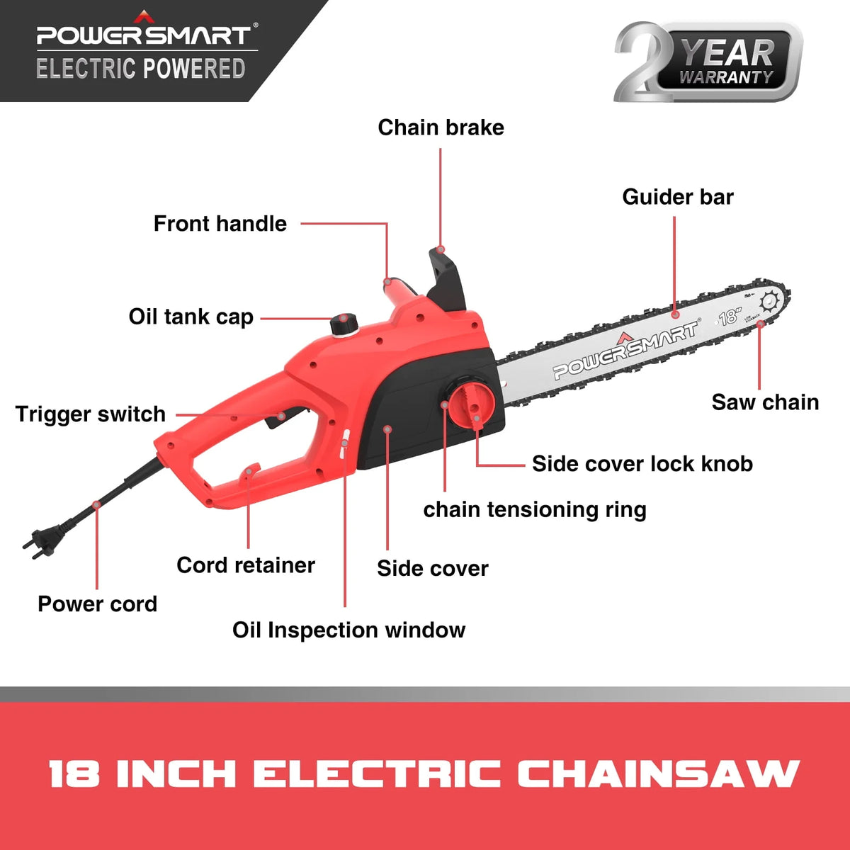 18 inch Corded Electric Chainsaw N507028