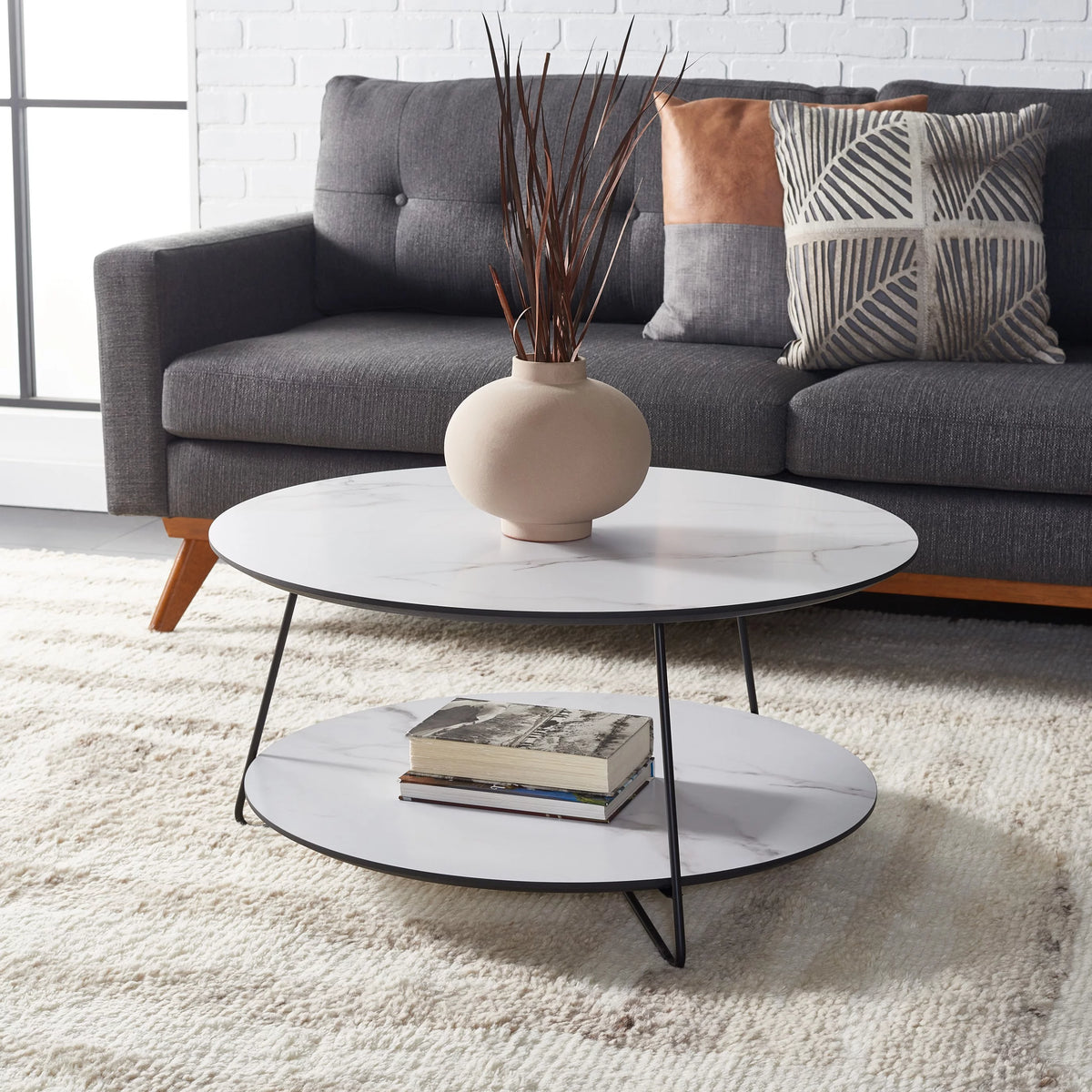 2-Tier Round Coffee Table V3174